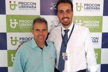 Vereador Cleomar Barbeirinho com o presidente do Procon, Marcelo Venturoso